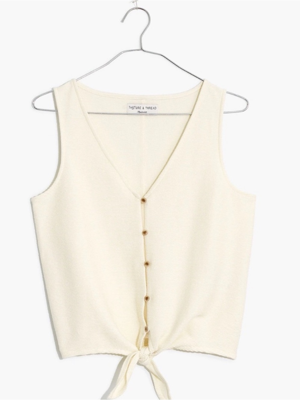 MADEWELL Texture & Thread White Ribbed Button Down Tank - Medium